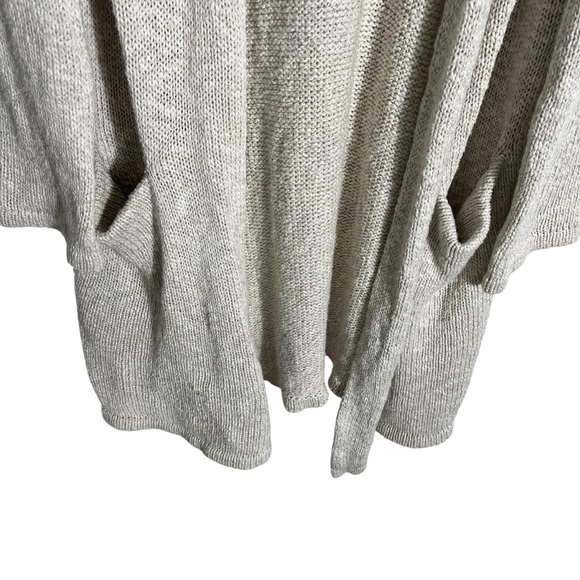 JENNI KAYNE Linen Cotton Hooded Sweater Cardigan Duster in Natural - Picture 6 of 12